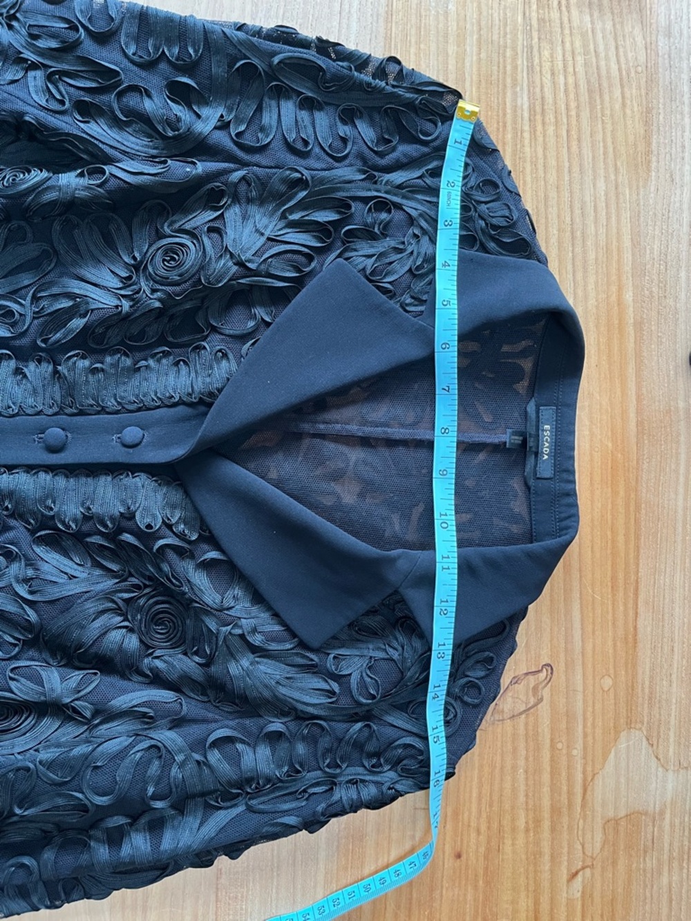 Vintage Escada Elegant Silk Black Mesh & Embroidered Evening Blouse - Picture 7 of 8